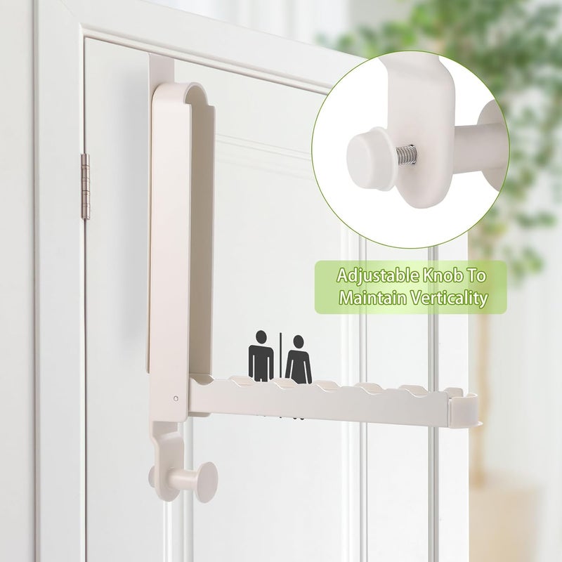 Dntorx Over The Door Drying Rack, 2 Pack Foldable Over The Door Hooks Hanger for Laundry Clothes Heavy Duty Door Organizer Rack Coat Towels Hanging Storage for Bedroom Bathroom Kitchen - Image 5